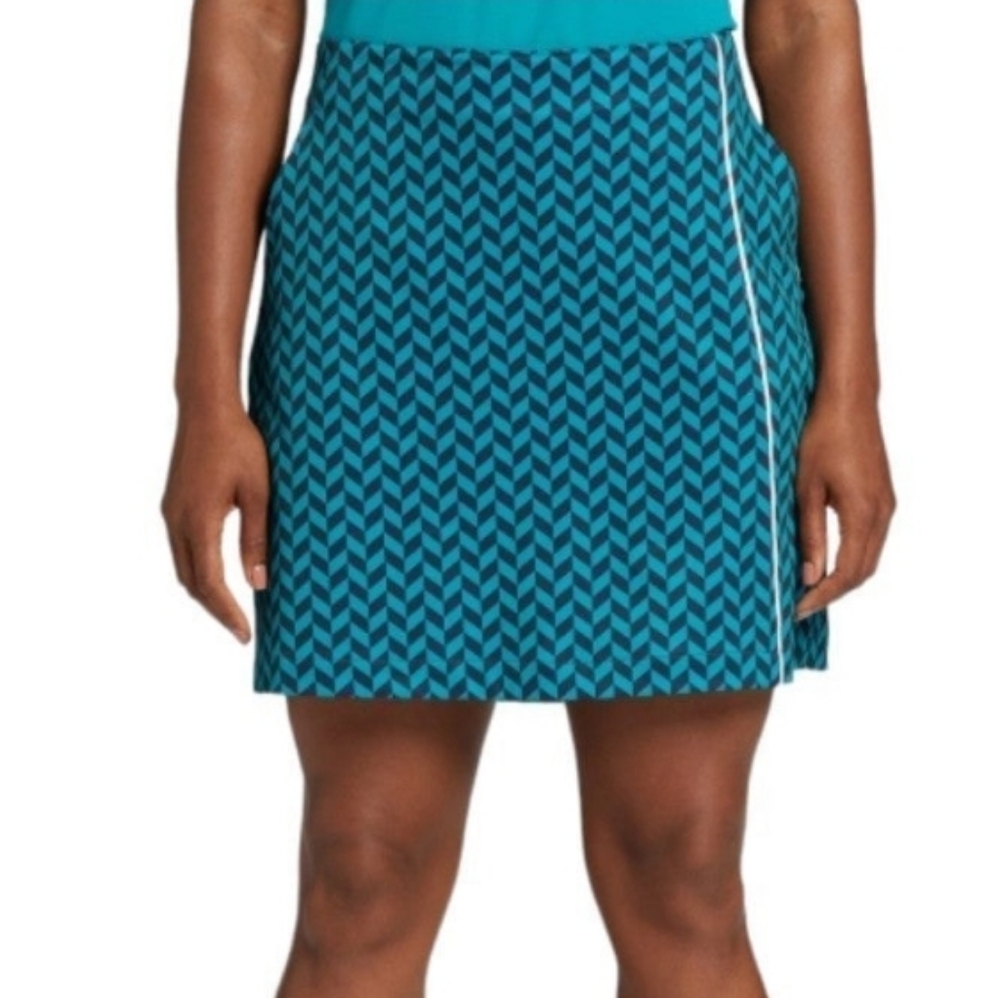 Lady Hagen Blue and Black Chevron Skort